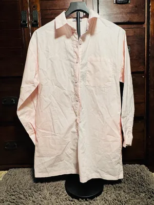 PARKE Resort Collection Long Sleeve Cotton Romper XS Light Pink thumbnail 1