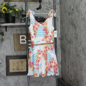 NWT City Studios Juniors Belted Floral-Print Fit & Flare Dress Blue Multi 3 thumbnail 3