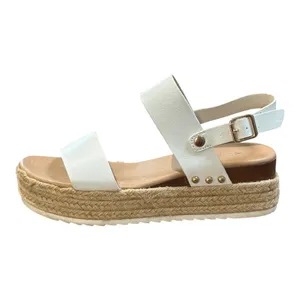 Xappeal Amelia Platform Sandals Womens‎ 7 White Espadrille Studded Buckle Strap thumbnail 2