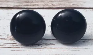 Vintage Screw On Earrings - Black Just Over 5/8" thumbnail 1