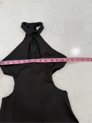 Windsor Black Halter Midi Dress with Cutouts thumbnail 7