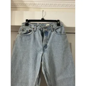 Vintage 90 Levis 550 Relaxed Fit Tapered Leg Jeans Light Wash Made in USA Size 9 thumbnail 6