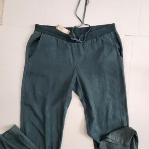 Mono B Pull-on Lightweight Pants Dark Teal Blue Tencel Cropped Size L thumbnail 14