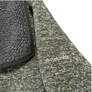 Columbia Sherpa Fleece Cardigan Gray Marled Cabin Core Gorpcore Cozy Jacket thumbnail 3