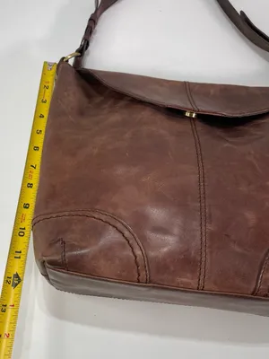 Diba True Leather Shoulder Bag Boho Slouchy Hobo Brown Whimsigoth Hippie Fairy thumbnail 4