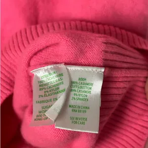 Lilly Pulitzer Cashmere Sweater Size Small Bright Pink Preppy Colorful TINY FLAW thumbnail 5
