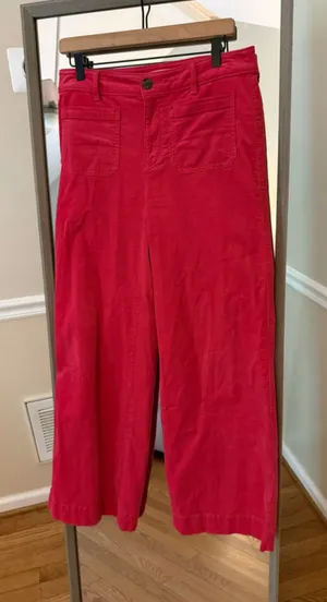 Women's LOFT The Palmer Wide Leg Pants Red Size 4 thumbnail 1