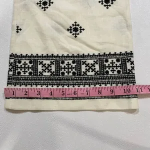 Zara Cream Embroidered Wide Leg Pants XS Boho Linen Blend thumbnail 7