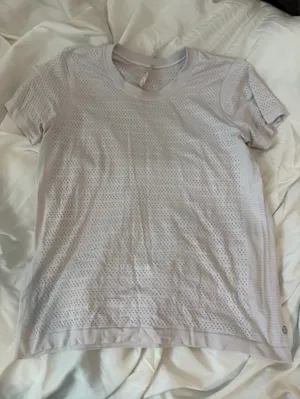 lululemon athletica Perforated Short Sleeve Top - Light Lavender thumbnail 1