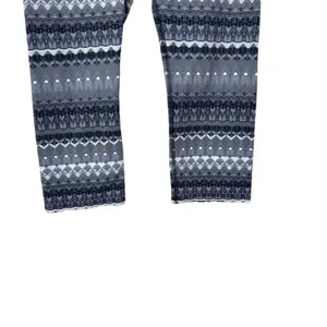Alo Yoga Cropped Leggings Fair Isle‎ Geometric Print Stretch Gray Size Small thumbnail 4