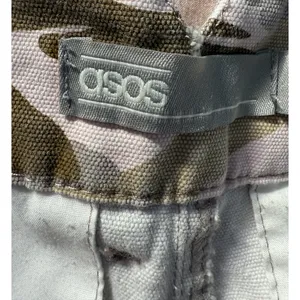 ASOS Design Cargo Pants Womens Size 6 Slouchy Cargo Brown Camo Curvy Fit Twill thumbnail 2