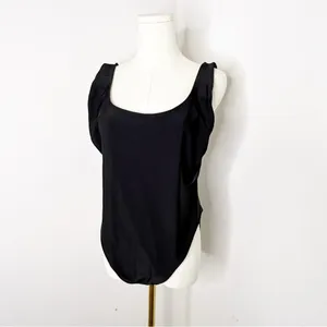 Aerie Black Scoop Neck Low Back One Piece Swimsuit Marlot Size XL thumbnail 5