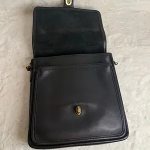 Vintage Coach 5130 Station Black Leather Crossbody Bag Purse thumbnail 7