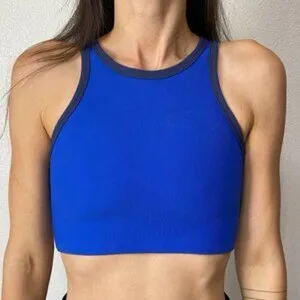 Wilo • Blue and Navy Trim Women's Sports Bra thumbnail 1