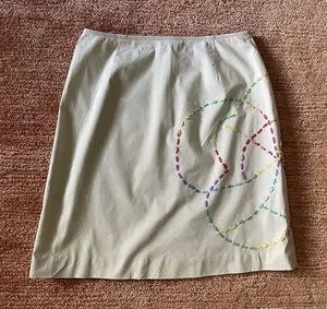 Harold’s Beige Pencil Skirt with Multicolor Embroidery - Size 2 thumbnail 1