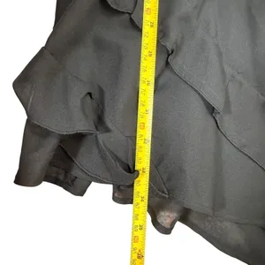 Abercrombie & Fitch Black Ruffle Asymmetrical Handkerchief Hem Midi Dress‎ Large thumbnail 16