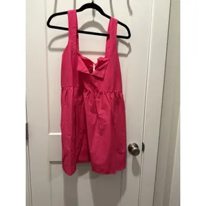 Daily Practice Anthropologie Women Mini Dress Magenta Hot Pink L Split Neck $98 thumbnail 3