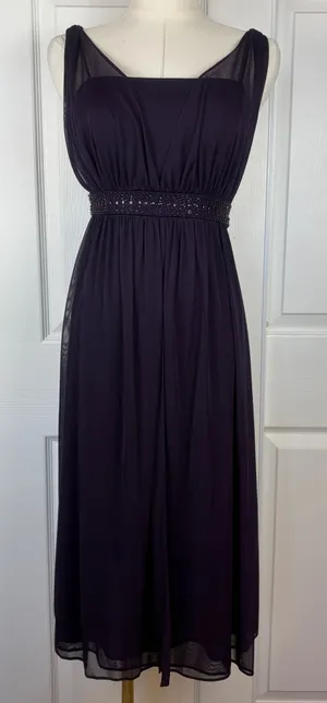 Dressbarn purple beaded waist midi dress thumbnail 1
