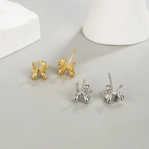 NEW Dainty Unisex Gold‎ Plated Sterling Balloon Dog Earrings, 0.7 x 0.7cm thumbnail 10