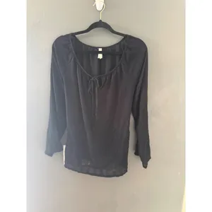 Roper Black Embroidered Peasant Blouse Long Sl‎ Boho Top Small Western Peasant thumbnail 3