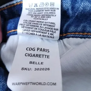 Warp + Weft Distressed Button Fly Cigarette Jeans |CDG Paris Size 25x26 thumbnail 13