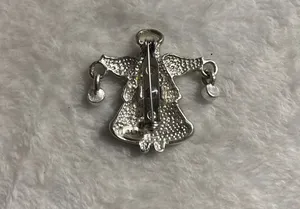 AJMC Rhinestone Teacher Angel Brooch Silver thumbnail 2