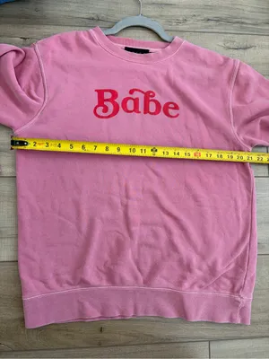 HATCH Pink Crewneck Pullover ‘Babe’ Sweatshirt Maternity Boho Casual 1/ Small thumbnail 6