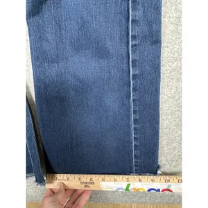 Free‎ People Jeans 27 Womens Blue Pull On Flare Stretch Denim Rough Hem Hippie thumbnail 13