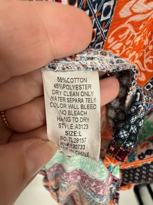 Umgee Women Tunic Dress Size Large Patchwork Multicolor Sleeveless Boho Hippie thumbnail 4