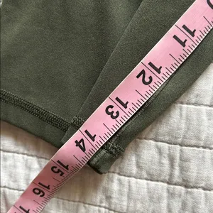 Aerie Offline real me crop high rise leggings/bike shorts green gold shimmer L​ thumbnail 9