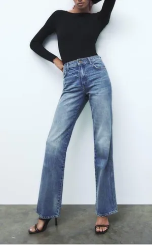 Zara The 70’s High Rise Full Length slim fit Jeans size 4 thumbnail 2