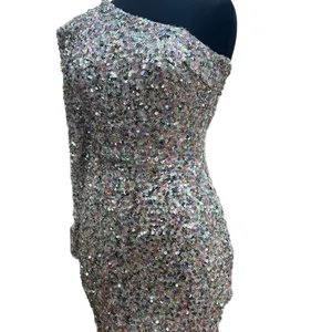 For Love & Lemons Rainbow‎ Sequin One Shoulder Bodycon Mini Dress Size S NWT thumbnail 5