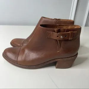 Madewell brown‎ leather dakota cutoff booties 8.5 thumbnail 3