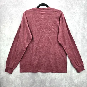 Fruit‎ of the Loom Red Heather Longsleeve Top Pullover Tshirt Sweater Medium thumbnail 2