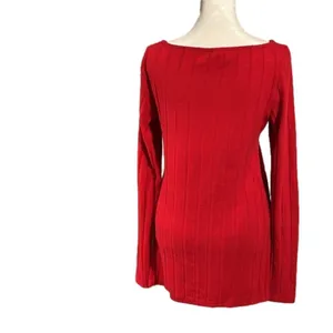 Anthropologie Ribbed Slide Slit Tunic Red New NWOT - Small thumbnail 4