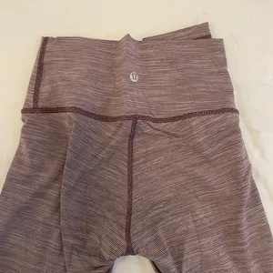 Lululemon Athletica Purple Striped Leggings thumbnail 2