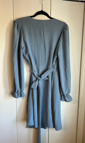 SheIn Blue Wrap Dress thumbnail 5