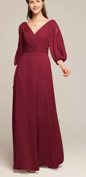 NWT AW Bridal Polly Bridesmaid Maxi Dress Jester Red Size 14 thumbnail 1
