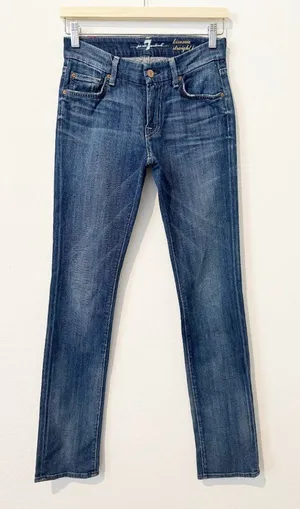 7‎ For All Mankind Kimmie Jeans Size 25 Blue Denim Low Rise Straight Leg Capsule thumbnail 1