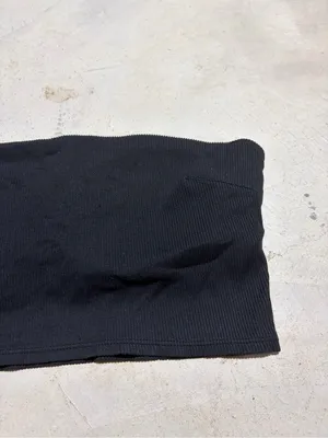 Aerie Black Ribbed swim Bandeau Top large thumbnail 2