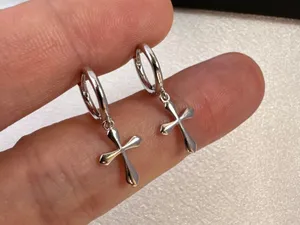 Cross Dangle Drop Earrings for Men Women,Streetwear Punk Hip Hop Unisex Style thumbnail 5