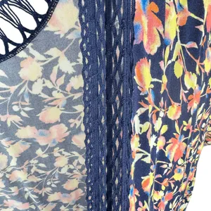 Colleen Lopez Boho Colorful Floral Crochet‎ Lightweight Open Oversized Tunic M L thumbnail 7