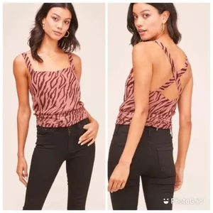 ASTR the Label Mauve Zebra Criss Cross Strappy Top v6x thumbnail 2