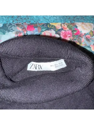 ZARA Girls Large Black Turtleneck Sweater Size L thumbnail 3