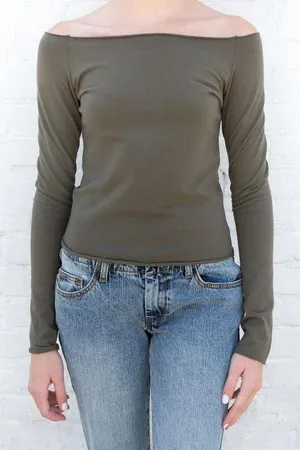 NWOT Bonnie Top in Olive Green thumbnail 1