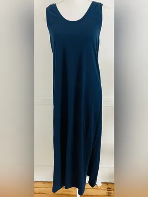 Pact • Sleeveless Navy Maxi Dress - Classic Scoop Neck thumbnail 2