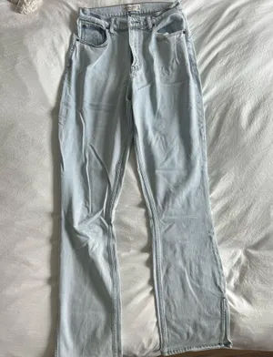 Abercrombie curve love split hem jeans thumbnail 1