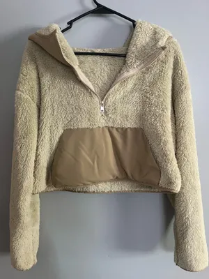 Shein Fluffy Quarter-Zip Cropped thumbnail 1