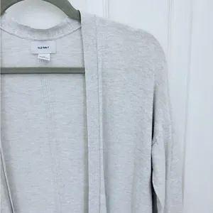 Old Navy Long Length Light Weight Open Front Cardigan in Light Grey thumbnail 4