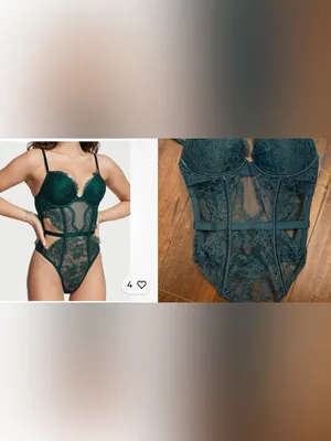 Victoria's Secret Very Sexy. Bombshell Add 2 Cups Lace Body Dark Green Small thumbnail 2